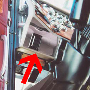 Peterbilt 1995-2000 stainless steel driver's side lower dash vent trim