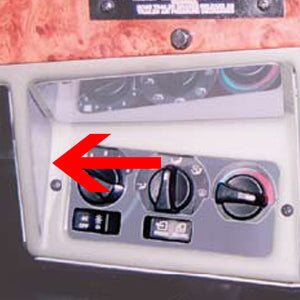 Peterbilt 1995-2000 stainless steel air conditioner/heater control trim - left