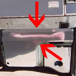 Peterbilt 1999-2000 stainless steel lower heater panel trim