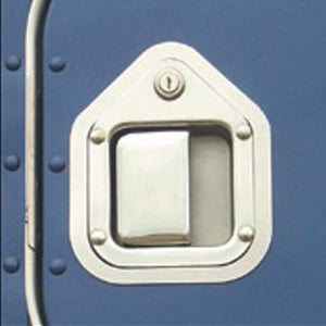 Kenworth w/Non-Daylite Door stainless steel storage door latch surround - PAIR