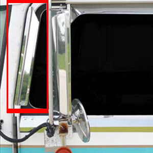 Kenworth T300/T600/T800/W900 stainless steel door window air deflectors - PAIR