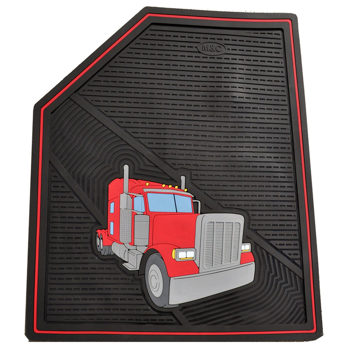 Peterbilt 379 -2005 red/black colored rubber floor mats - PAIR