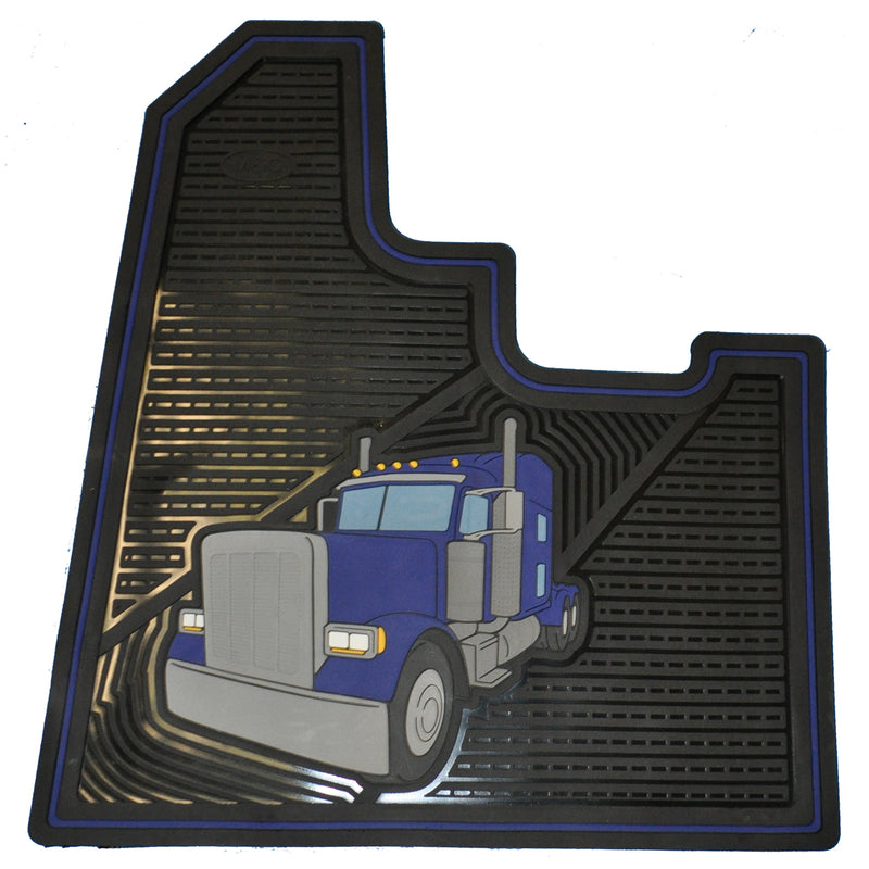 Peterbilt 379 -2005 blue/black colored rubber floor mats - PAIR