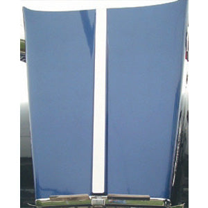Kenworth w900L w/curved windshield stainless steel center hood trim