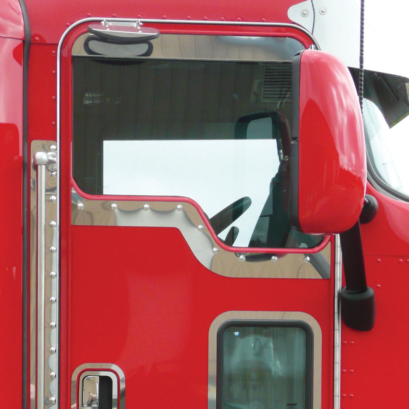 Kenworth w/Daylite Door stainless steel contoured under window trim - PAIR