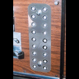Peterbilt 359 stainless steel circuit breaker surround