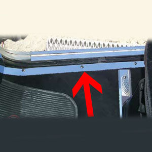 Peterbilt 359 stainless steel cab door to carpet trims