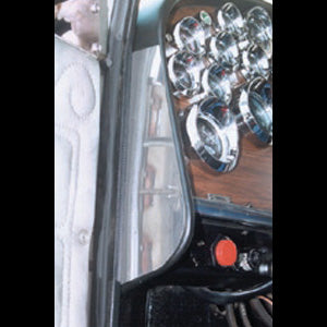 Peterbilt 359 stainless steel end dash trim - driver's side