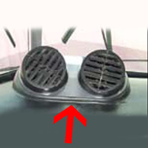 Peterbilt 359 stainless steel top of dash defroster vent surround