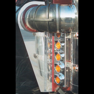 Peterbilt 359 stainless steel behind hood intake trim - PAIR