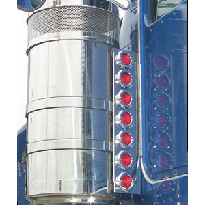 Kenworth 15" Vortox rear air cleaner brackets w/14 round 2" light holes