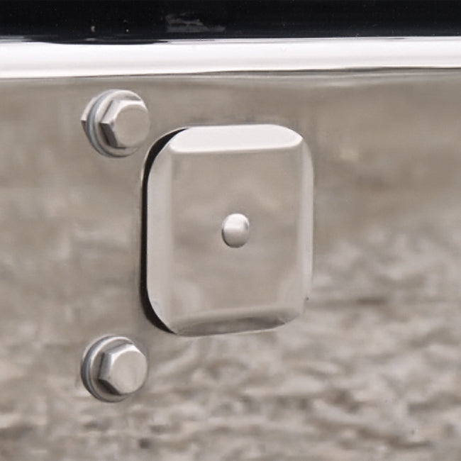 Kenworth W900/W990 stainless steel spring mount bumper tow pin hole cover - PAIR