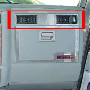 Kenworth 2001-2005 stainless steel glove box upper trim
