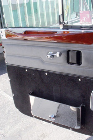 Peterbilt -2005 stainless steel door pocket cover w/emblem hole