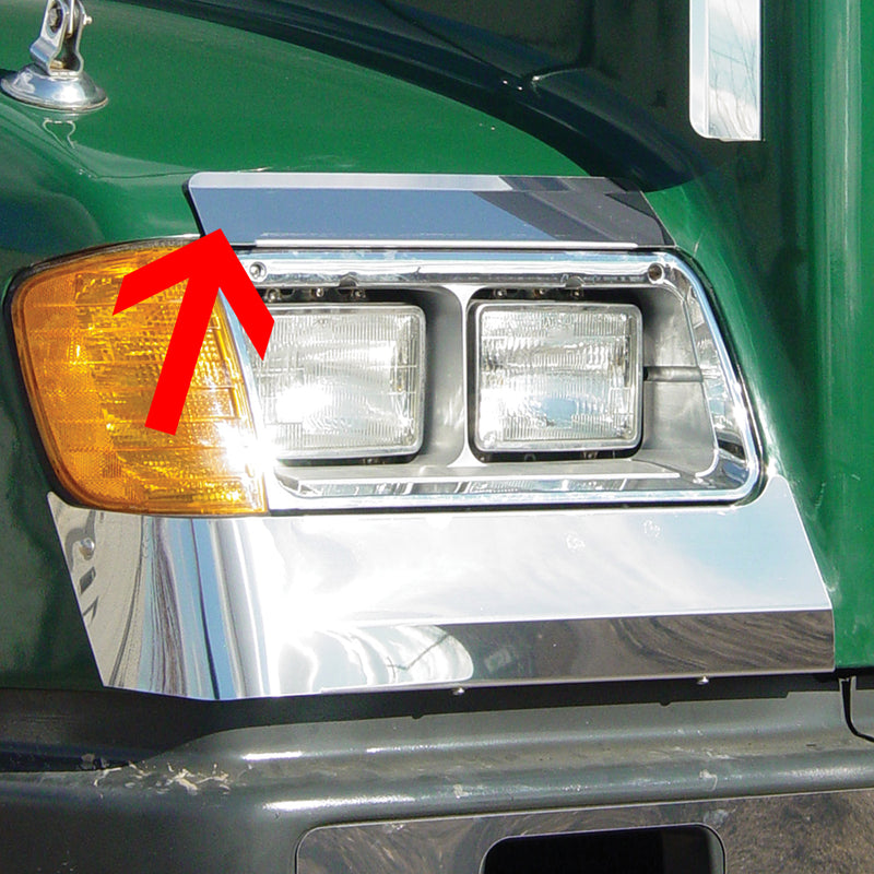 Freightliner FLD 112/120 stainless steel upper fender guards - PAIR