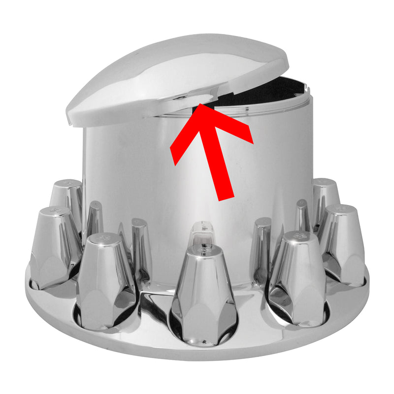 Chrome plastic replacement center hub cap for Grand General front or rear axle covers