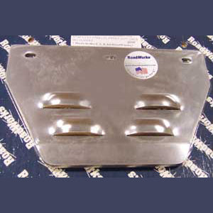 Freightliner stainless steel front fender anti-sail mudflap panels - PAIR, louvered