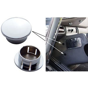 Kenworth chrome plastic lower console hole cover - 4/PACK