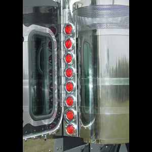 Peterbilt 15" premium Donaldson rear air cleaner brackets w/16 round 2" light holes