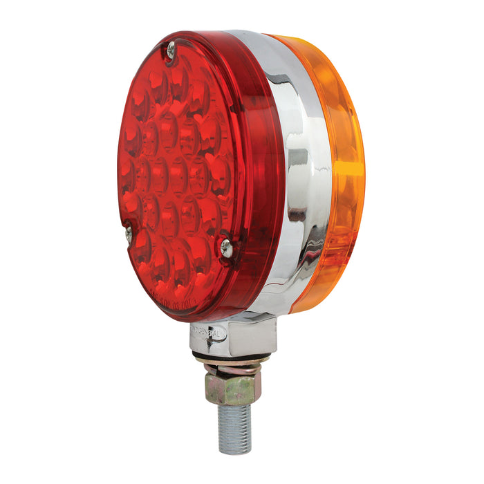 Pearl Amber/Red 4" round 24 diode LED turn signal light