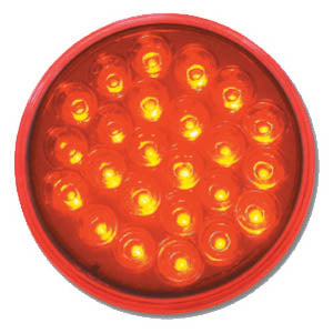 Pearl red 4" round 24 diode LED stop/turn/tail light