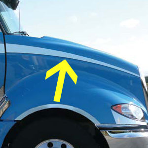 International ProStar stainless steel side of hood trims - PAIR