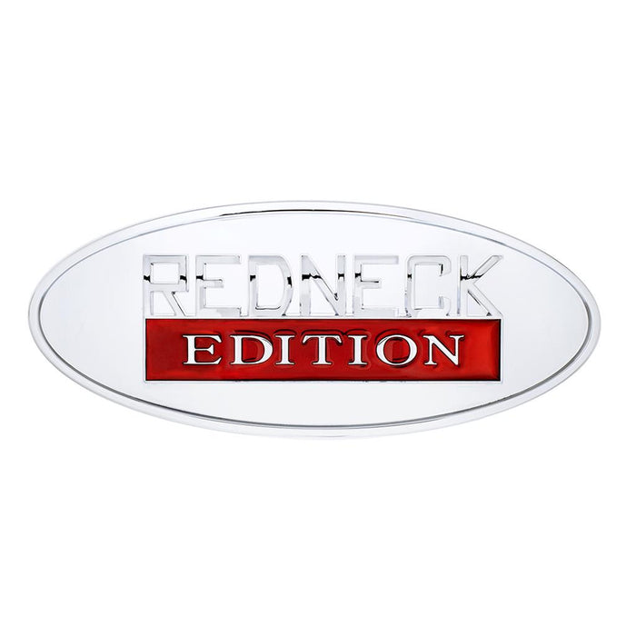 Peterbilt chrome "Redneck Edition" replica emblem - SINGLE