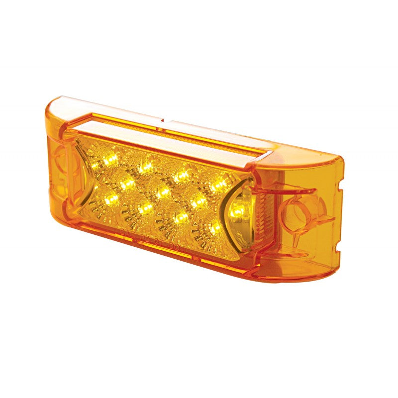 Amber 2" x 6" rectangular 13 diode LED marker light w/reflector