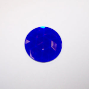 Blue round glass jewel lens for interior dome light