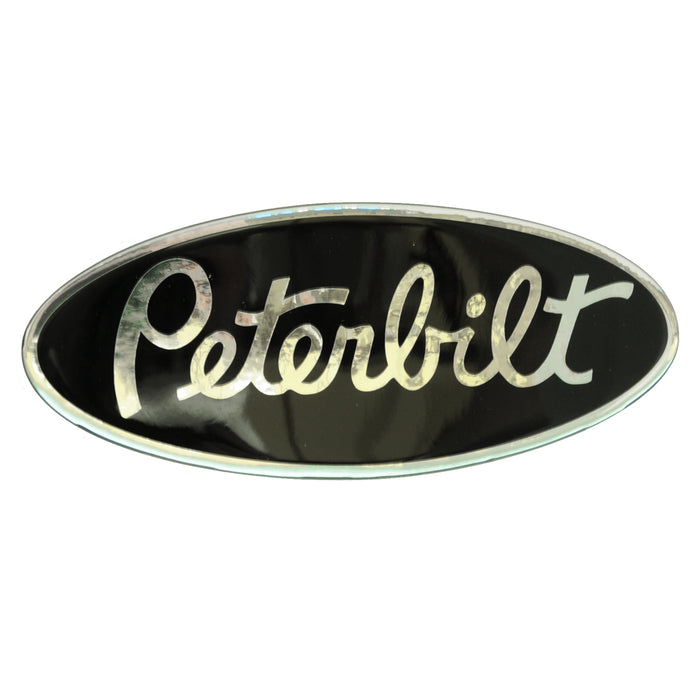 Peterbilt-style black/chrome emblem-sized decal