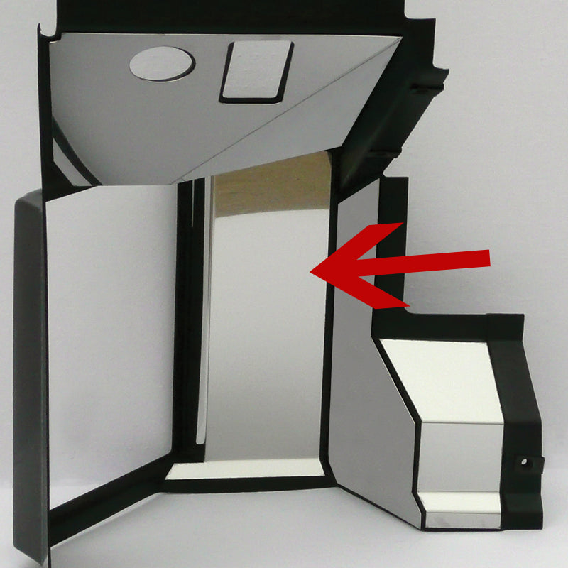 Peterbilt 2001-2005 stainless steel interior lower right of fuse door panel