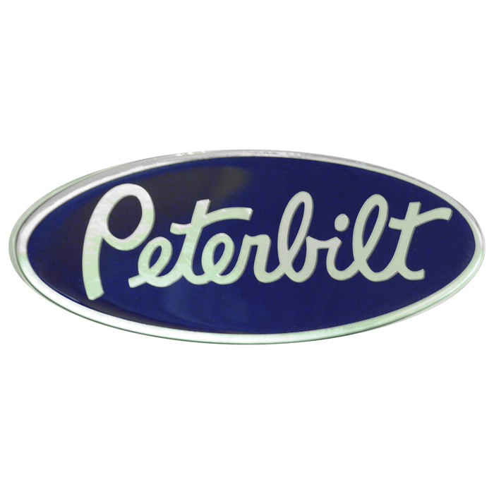 Peterbilt-style blue/chrome emblem-sized decal