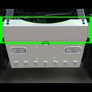 Peterbilt 379 stainless steel rear frame cover for steel cross member - w/cut out