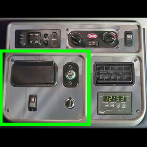 Peterbilt 70" Ultrasleeper stainless steel lower left control panel trim
