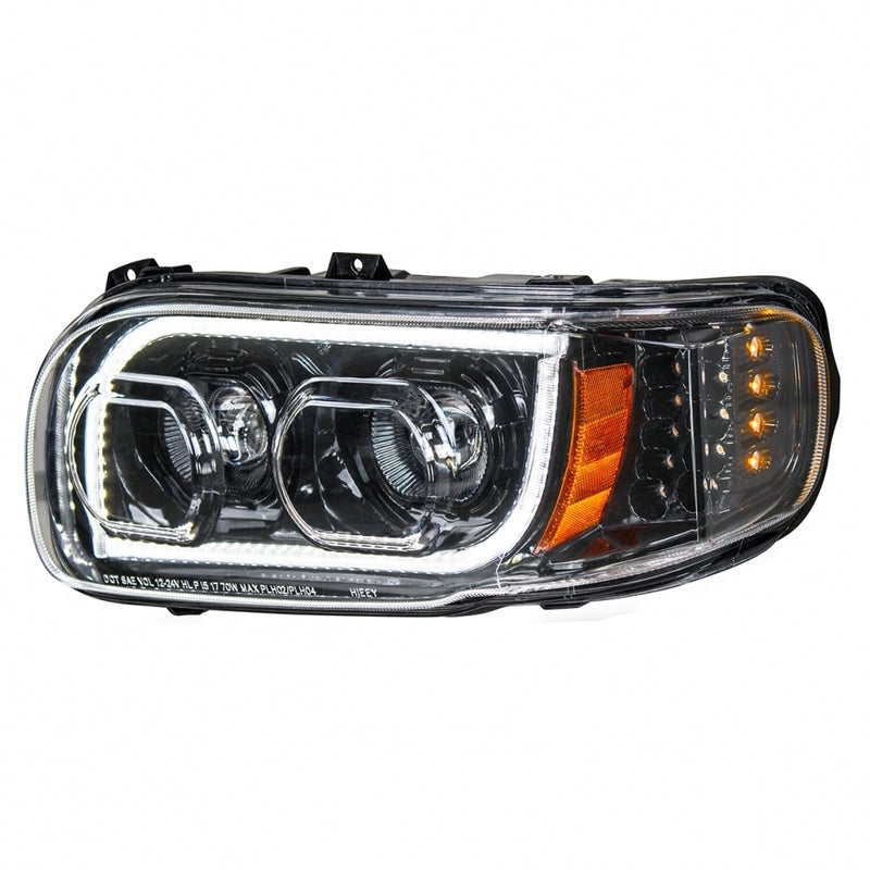 Peterbilt 388/389 / 567 projection-style "Blackout" ALL LED headlight w/turn signal/position bar