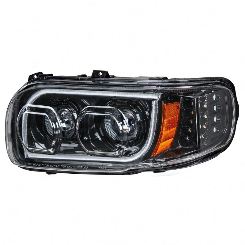 Peterbilt 388/389 / 567 projection-style "Blackout" ALL LED headlight w/turn signal/position bar