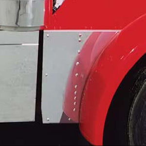 Peterbilt 379 extended hood stainless steel lower extension panels