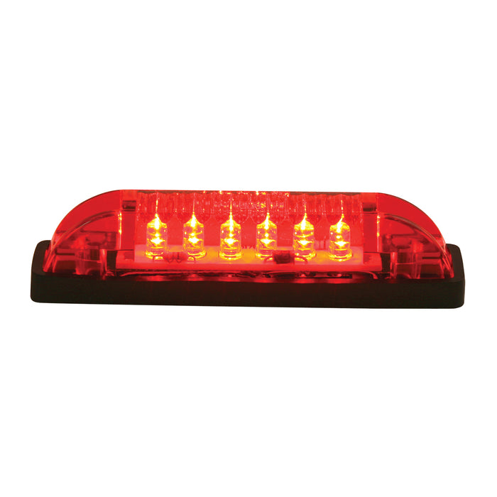 Red thin line 6 diode LED marker/clearance light