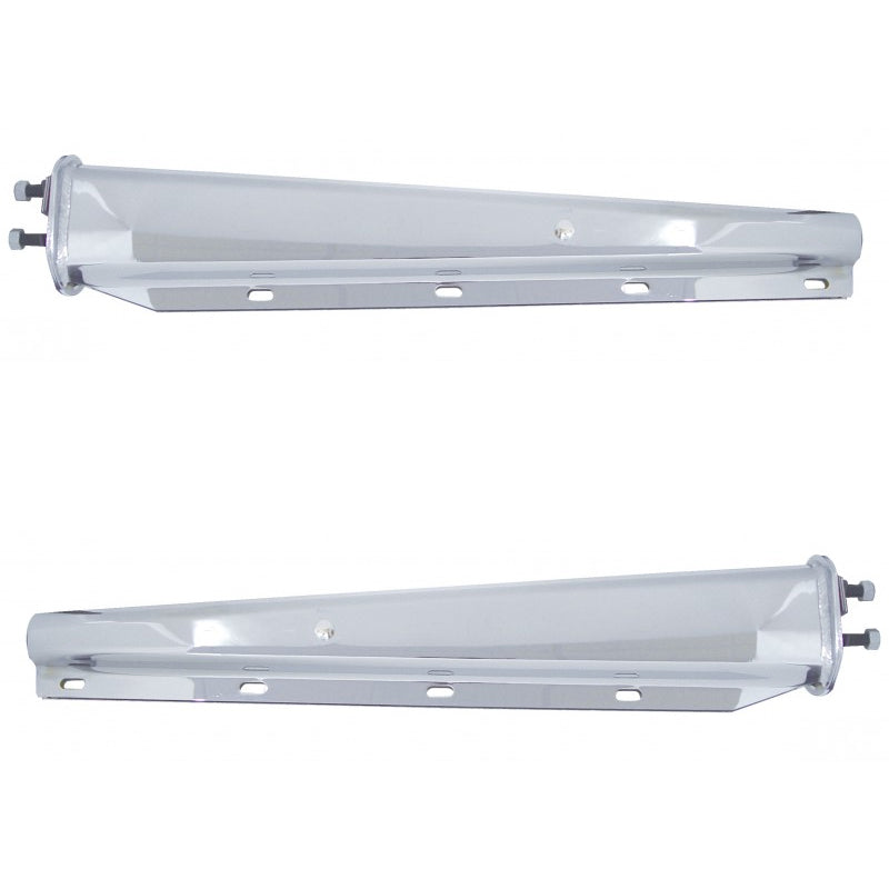 Stainless steel straight spring-loaded mudflap hangers with 2.5" bolt hole centers - PAIR