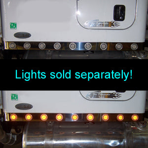 Peterbilt stainless steel 63" Unibilt sleeper light panels w/20 round 2" holes