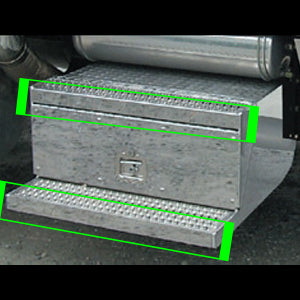 Peterbilt 379 stainless steel battery or tool box step trim kit - 2 pieces