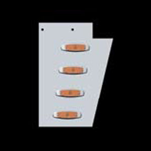 Peterbilt 379 stainless steel wide cowl extensions w/8 combo light holes - PAIR