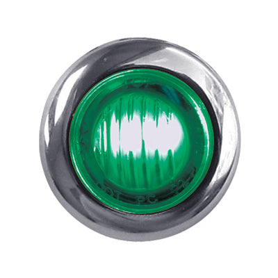 Dual Revolution Amber/Green 1" mini button LED marker light - CLEAR lens