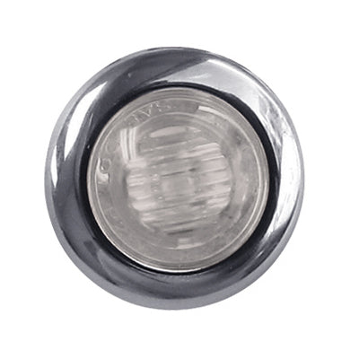 Dual Revolution Amber/Green 1" mini button LED marker light - CLEAR lens