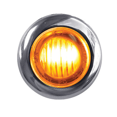 Dual Revolution Amber/Green 1" mini button LED marker light - CLEAR lens