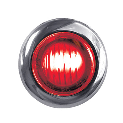 Dual Revolution Red/Green 1" mini button LED marker light - CLEAR lens