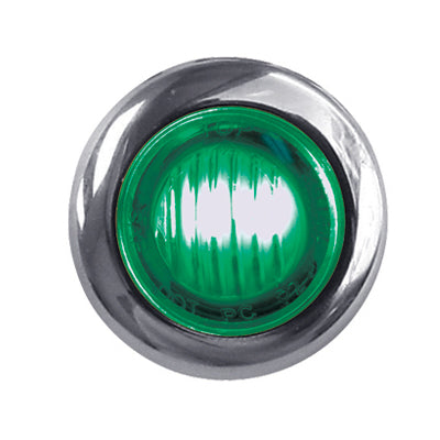 Dual Revolution Red/Green 1" mini button LED marker light - CLEAR lens