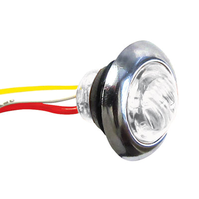 Dual Revolution Red/Green 1" mini button LED marker light - CLEAR lens