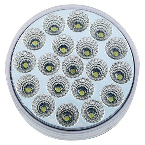 Dual Revolution Red/Blue 4" round 19 diode LED stop/turn/tail and auxiliary light - CLEAR lens