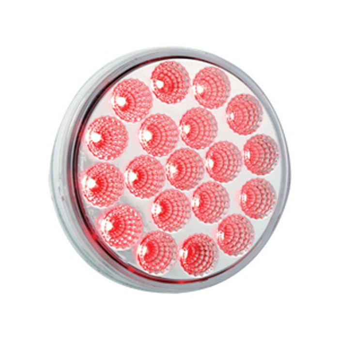 Dual Revolution Red/Blue 4" round 19 diode LED stop/turn/tail and auxiliary light - CLEAR lens